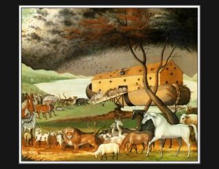 Vintage Religous Art of Noahs Ark by Edward Hicks