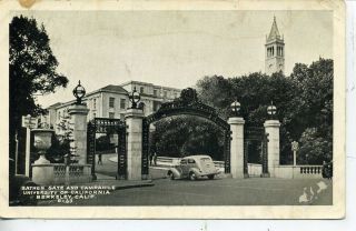 UNIVERSITY OF CALIFORNIA BERKELEY 1930s CARS SATHER GATE CAMPANILE 