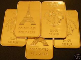 TROY OUNCE GOLD CLAD REPUBLIC OF FRANCE ART BARS