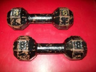   8lbs. vtg antique york barbell billard strongman used old crosfit