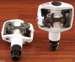 WELLGO WHITE MOUNTAIN BIKE MTB CLIPLESS PEDALS SHIMANO COMP NEW