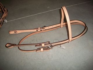 New Billy Cook USA Made Leather Western Headstall Bridle Light Oil 