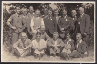   REDRUTH SHOW CAGE BIRD COMMITTEE MEMBERS NAMED GROUP POSE PHOTO CARD