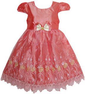 Girls Dress Watermelon Red Pageant Lace Wedding Boutique Kids Size 2 3 