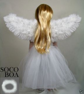 White Feather Angel Wings Halo Child Toddler Kids Fairy photo props 