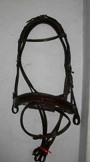 COSMIC*Rolled Leather Bridle*Rolled Browband *PATENT Noseband*BROWN 