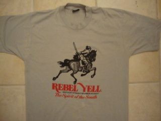 Vintage REBEL YELL Bourbon Whiskey billy idol T Shirt L