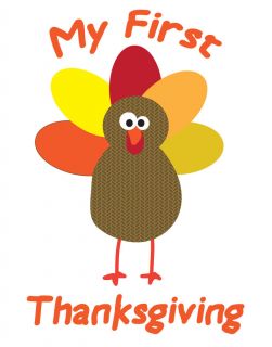 My First 1st Thanksgiving Happy Cute Turkey Baby Onesie Toddler T 