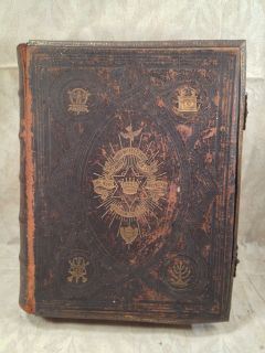 Reverend John Browns Self Interpreting Bible Leather Bound 1860s Two 