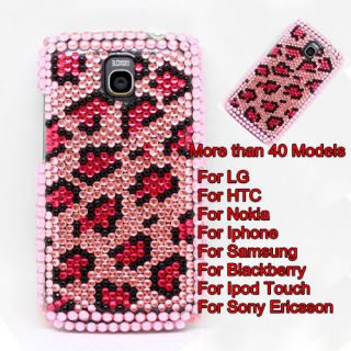   Leopard Crystal Bling Diamond Back Case Cover For Mobile Cell Phone #B