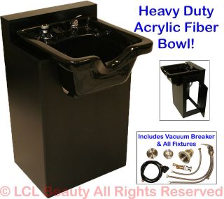 New Honey Oak Cabinet Acrylic Fiber Shampoo Bowl Sink Beauty Spa Salon 