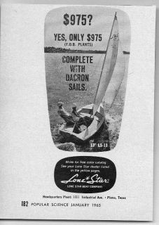 1965 Vintage Ad Lone Star 13 LS 13 Sail Boats Plano,Texas