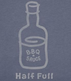 Life is good Mens Half Full BBQ / Barbeque Sauce / T Shirt / Tee in 