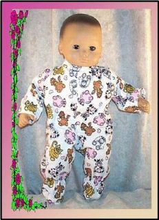   Clothes 14 16 inch fit American Girl Bitty Footed Pajamas Farm Animal