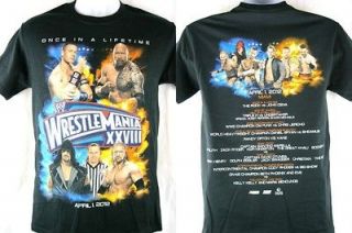 Wrestlemania 28 Rock vs John Cena WWE Once in a Lifetime T shirt New