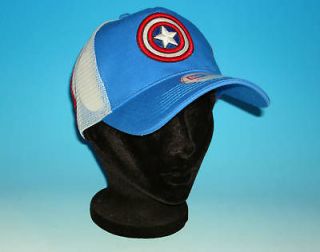 New Era CAPTAIN AMERICA SHIELD Adjustable Hat Trucker Marvel Comics 