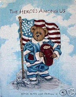 Boyds Bears blanket bedding Heroes among us 9/11 firefighter WTC NYC
