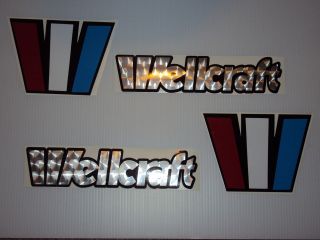 WELLCRAFT Engine Turn Chrome Pattern Boat Decals