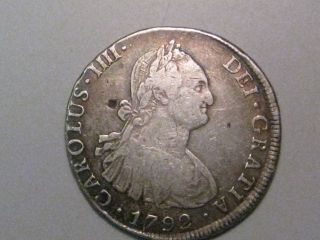 1792 PTS. PR. 8R Silver 8 Reales. Potosi   Bolivia. Better grade.