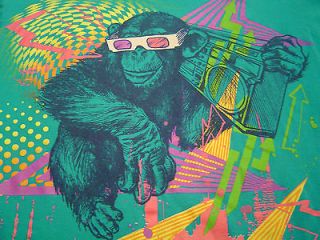 Rad PSYCHEDELIC BOOMBOX MONKEY T Shirt Size M/Chimpanzee/Beastie Boys 