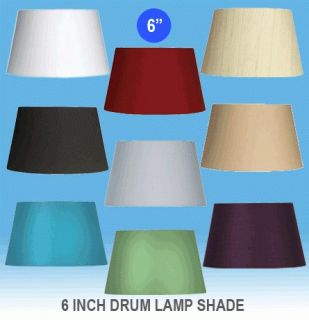   Inch Cotton Drum Hard Lined Lamp Shade S901 Plum, Grey, Black , White
