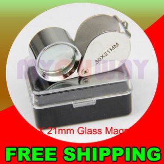30 x 21mm Glass Magnifying Magnifier Jeweler Loupe Loop e12 