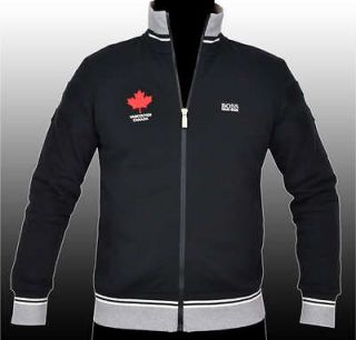 HUGO BOSS Black Track Jacket Veste Jumper Full Zip Sweatshirt Sweater 