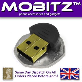 WORLDS SMALLEST BLUETOOTH USB ADAPTOR DONGLE EDR V2.0