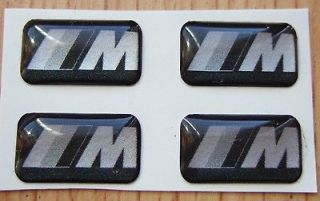 BMW Black Silver M Tech Alloy steering Wheel sticker emblem M3 M5 