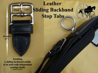 Horse Harness Leather Sliding Saddle Backband Stop Tabs Fits Zilco 
