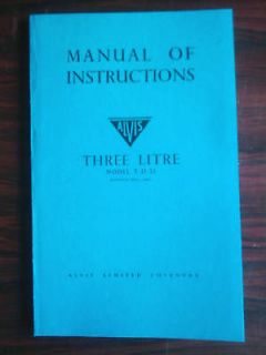 Alvis Instruction Manual Handbook TD 21