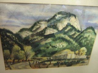 1955 Taos New Mexico Landscape WC Painting Topeka Kansas Artist 