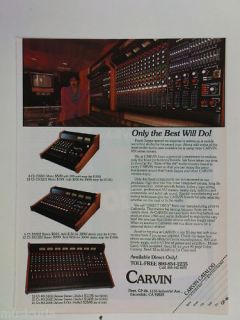 retro magazine advert 1983 CARVIN mixers , frank zappa