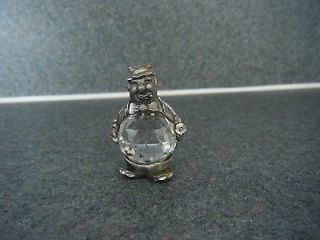 MINIATURE CLOWN PEWTER & CRYSTAL DECORATIVE COLLECTIBLE GIFT FIGURINE