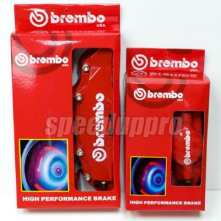 Brembo Look Brake Caliper Cover Kit Front+Rear 4pcs RED