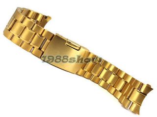 New 18mm 20 22mm Gold Solid Stainless Steel Band Bracelet Watch 