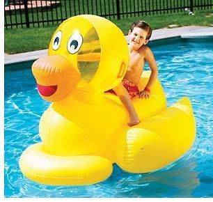 Swimline 9062 Swimming Pool Giant Inflatable Duck Float Kids Toy