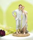 Beach Theme Bride & Groom Wedding Cake Top Topper Couple Barefoot 