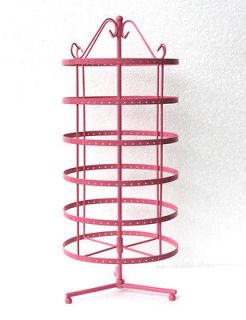 New 288 holes pink rotating earrings display stand rack holder