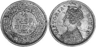 India british 1 2 Pice, 1862