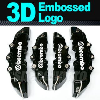 3D Brembo Look Brake Caliper Cover Kit Front+Rear Black