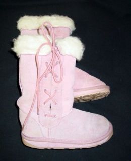 Girls EMU Winter BOOTS Lined Pink Suede GREAT Quality ~ 11