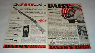 1934 two page DAISY bb gun ad ~ BUCK JONES Its Easy With A Daisy 