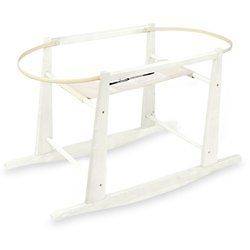 Rocking Wooden Moses Basket Stand  Antique White