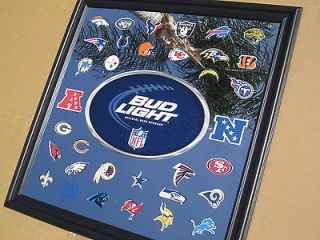 Bud Light NFL All Teams Mirror beer sign pub bar Giants Patroits 