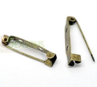 100 Bronze Tone Brooch Back Bar Pins Findings 31x6mm