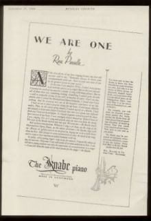 1928 Rosa Ponselle endorsement Knabe piano trade ad