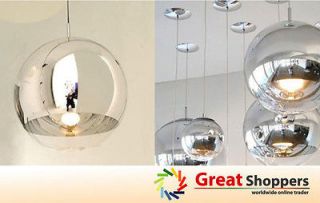   Chrome Glass Mirror Ball Ceiling Lighting Pendant Lamp Light (15cm)x3