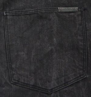 BURBERRY LONDON Made In Italy Straight Leg Jeans in Distress Black 
