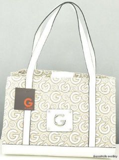 New Ladies Guess Handbag Bag Authentic White Kacey Satchel NWT